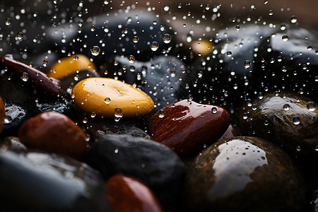 雨中的鹅卵石图片