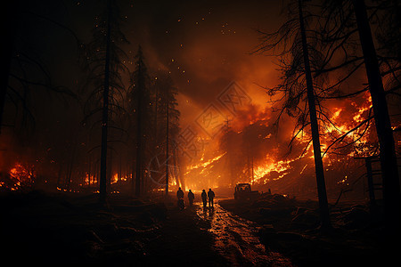 恐怖的大火蔓延森林图片