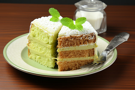 甜美的绿色蛋糕图片