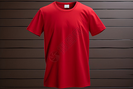 红色纯棉男士T恤图片