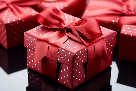 一组红色包装礼物背景图片
