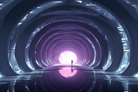 隧道尽头的人类背景图片