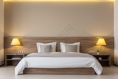 床铺两边的灯光背景图片