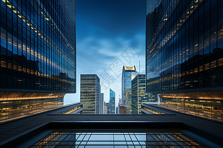 天际线上的高楼大厦背景图片