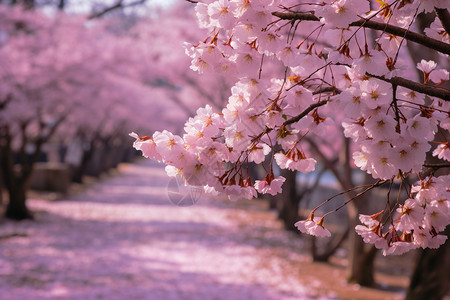 樱花花路花蕊花路高清图片