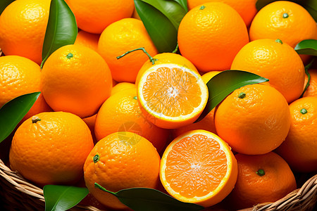 新鲜橙子美味新鲜的橙子背景