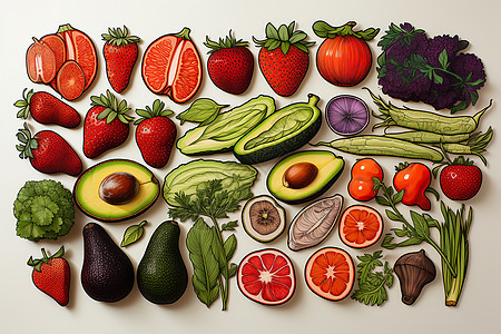 制作的蔬果插图图片