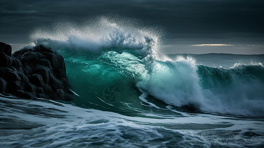 海上的巨浪波涛汹涌动人心魄海浪高清图片