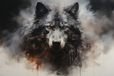 画里的狼动物禽兽高清图片