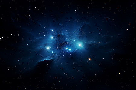 夜空中的蓝色星团图片