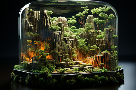 玻璃罐子里的景观奇幻图片