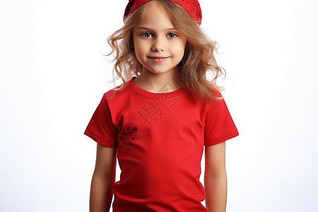 戴红色帽子的小女孩图片