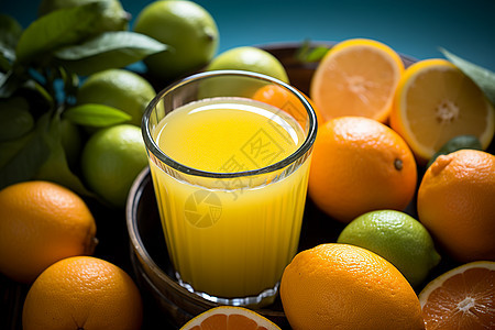 玻璃杯的橙汁图片