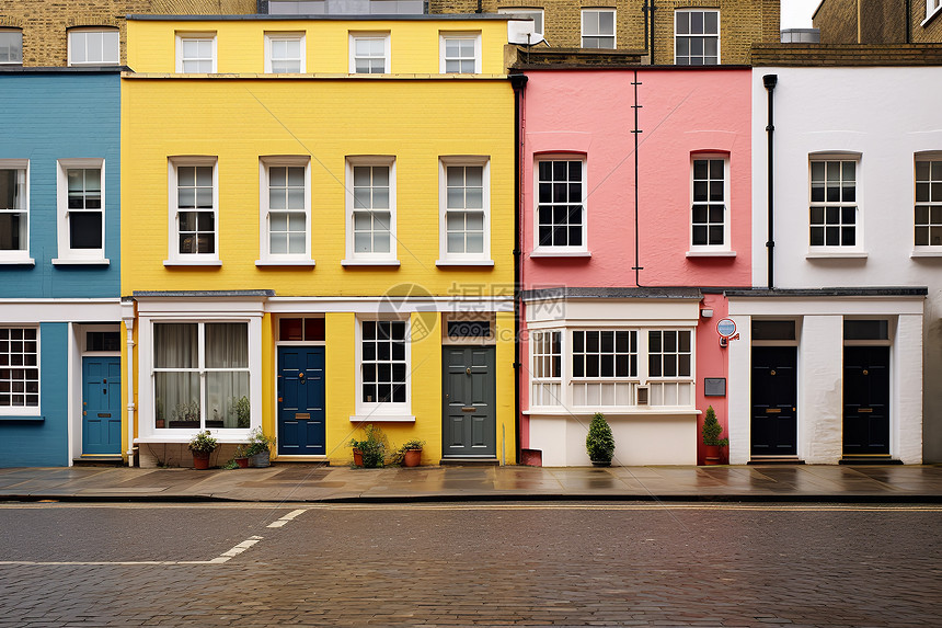 伦敦街头的房屋图片