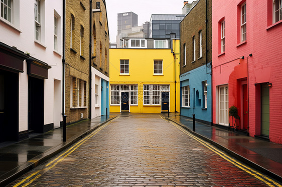 伦敦古城的街景图片