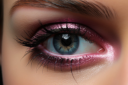 紫色妆容的眼睛图片