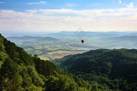 森林中的红色气球高清图片
