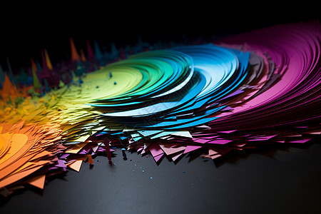 色彩斑斓的抽象雕塑图片