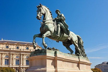 骑马雕像维也纳市骑士雕塑背景