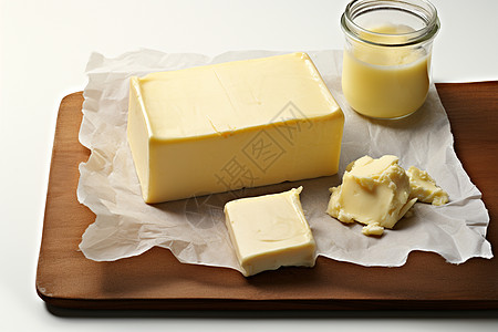 健康脂肪一块新鲜的黄油背景