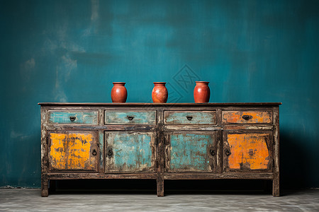油漆家具怀旧色彩的家具背景