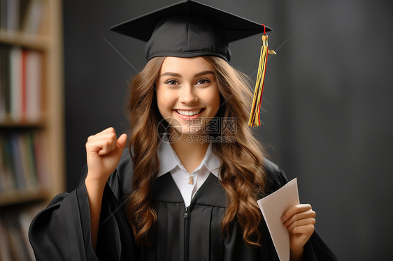 高等文凭教育毕业的少女图片