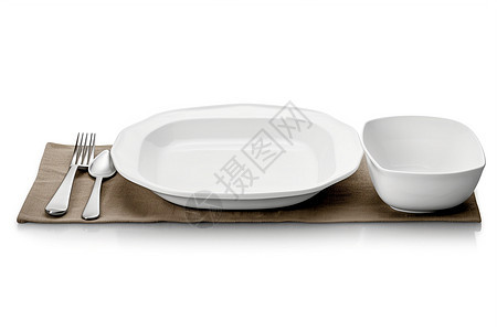 简洁高雅的白色餐具图片