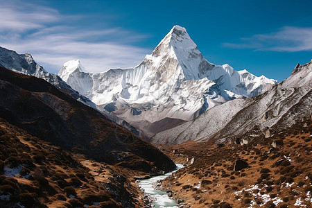 美丽之巅的喜马拉雅山脉景观图片