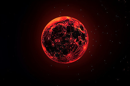 夜空中红色行星图片