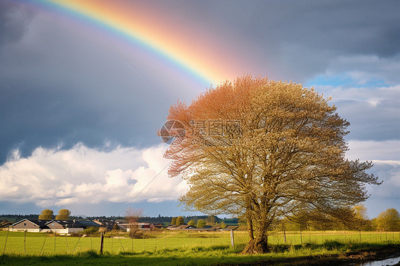 神秘的乡村彩虹景观图片
