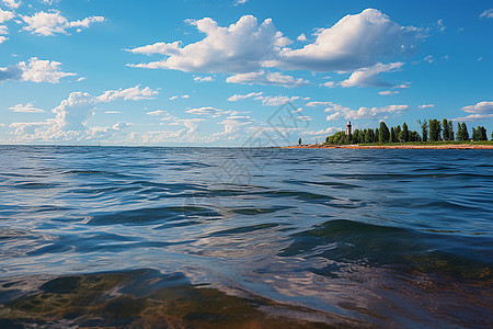 静谧的夏日湖泊图片