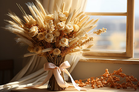 麦穗鲜花的花束图片