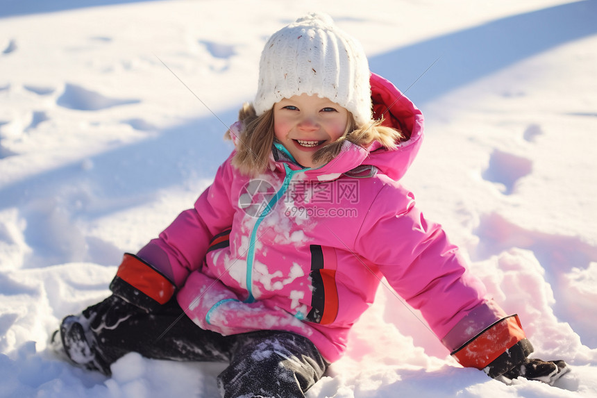 冬日乐趣小女孩图片