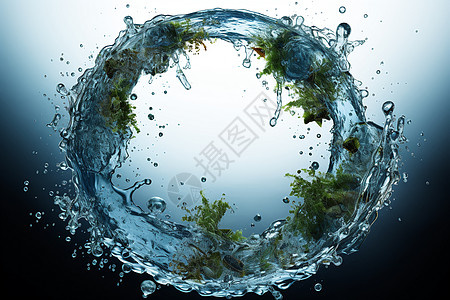 水圈中漂浮的植物水泡图片