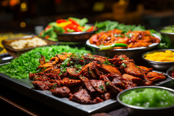 餐盘里的食物图片