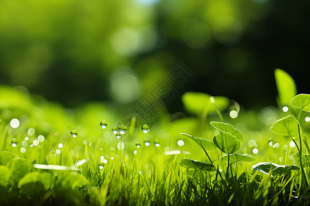 雨后小草雨后清新的草地背景