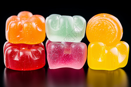 五彩斑斓的果冻糖果图片