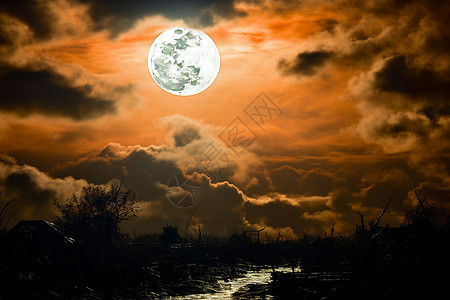 黄昏落日下的河流图片