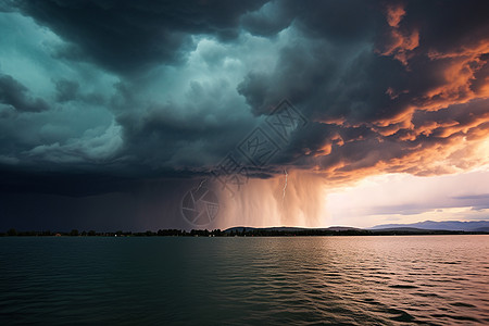 海上雷雨海上的暴风雨背景