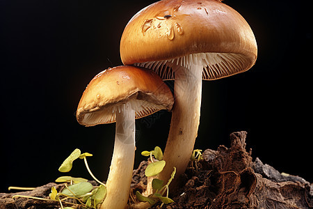 户外的野生蘑菇图片