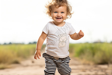 快乐奔跑的宝贝图片