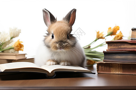 书上的兔子背景图片