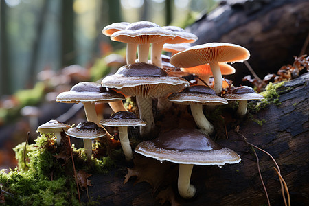 食物森林森林里的蘑菇背景