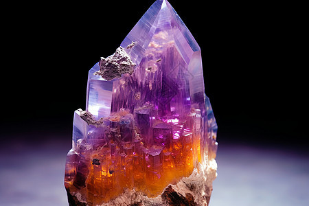 石英晶体上的紫色图片