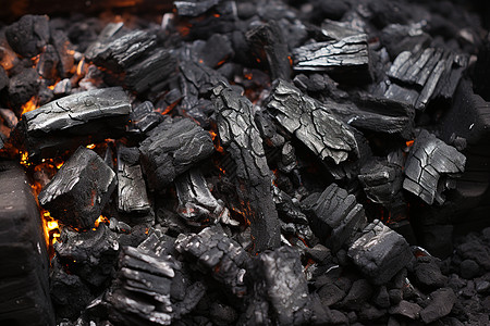 燃烧的木炭木炭的燃烧背景