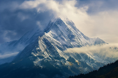 云海上的雪山图片