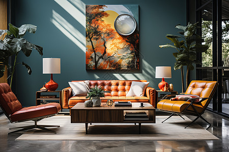 色彩丰富的客厅背景图片