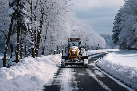 冬日公园的雪景背景图片