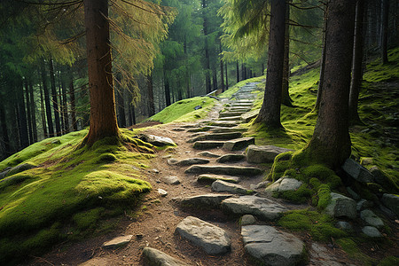 森林路径山林之路背景