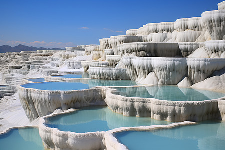 景色独特的碳酸盐盐池景观图片